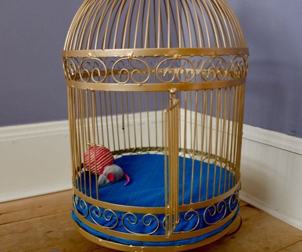 A Birdcage Makeover Into a DIY Cat Bed. Sylvester the Cat Would Be Proud.