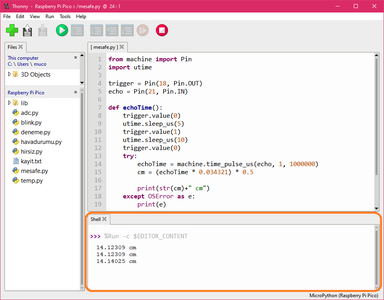 Using of Distance Sensor