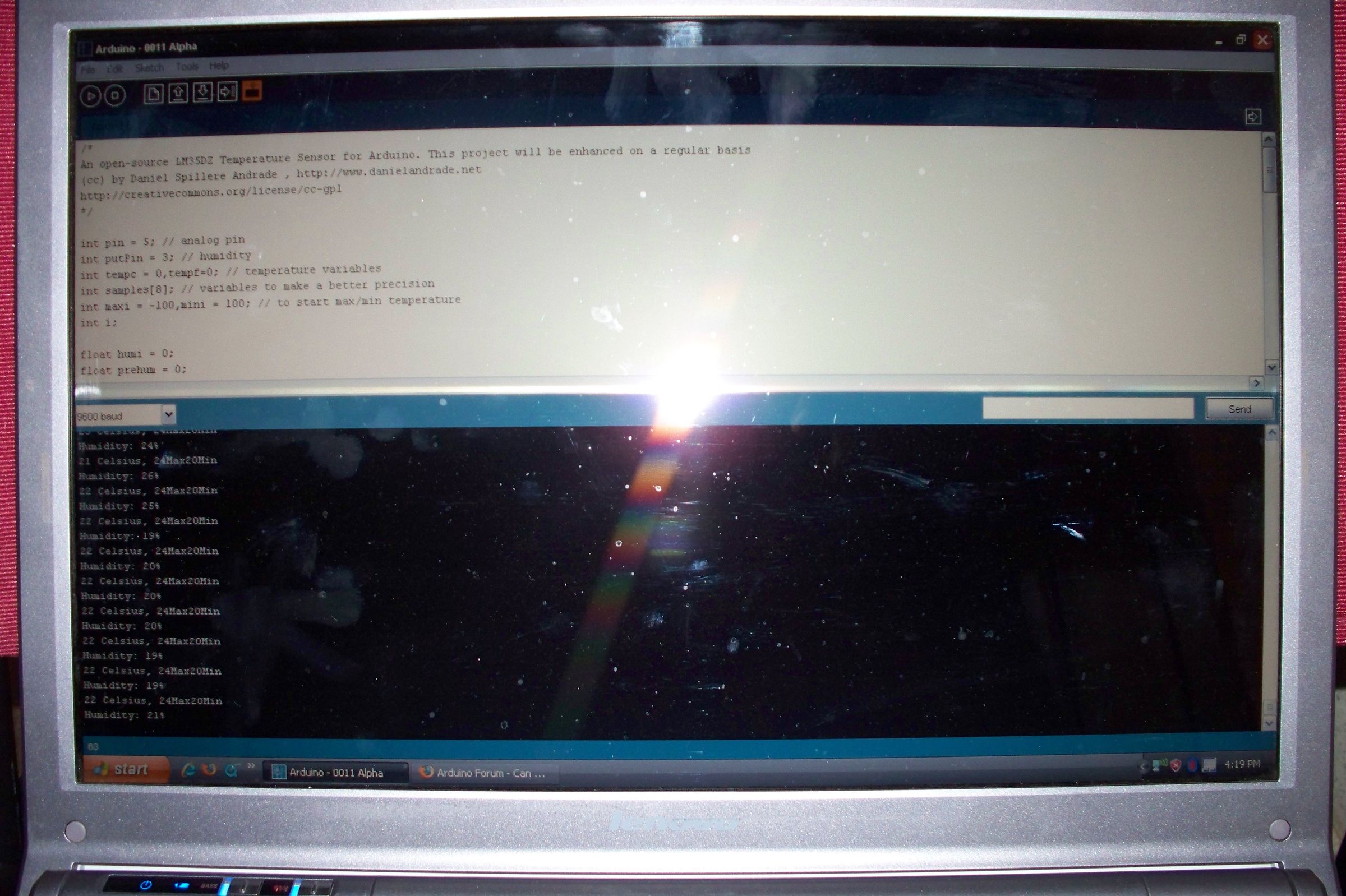 Arduino + Temperature + Humidity