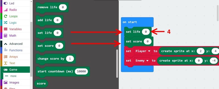 Score and Number of Life