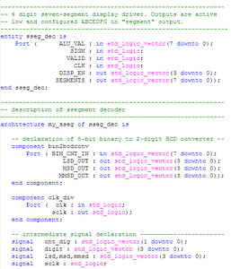 Sseg_dec - the Seven Segment Decoder