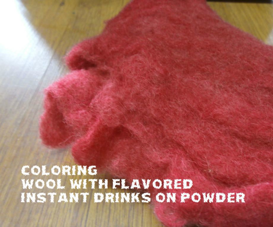 Coloring Yarn With Flavored Instant Drink on Powder