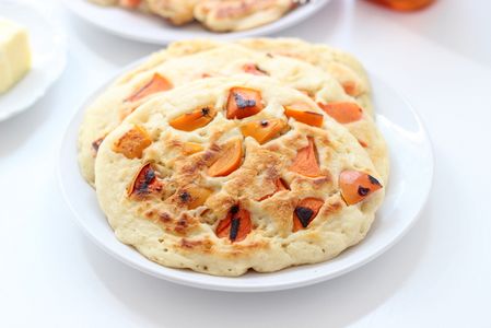 Upside Down Persimmon Pancakes
