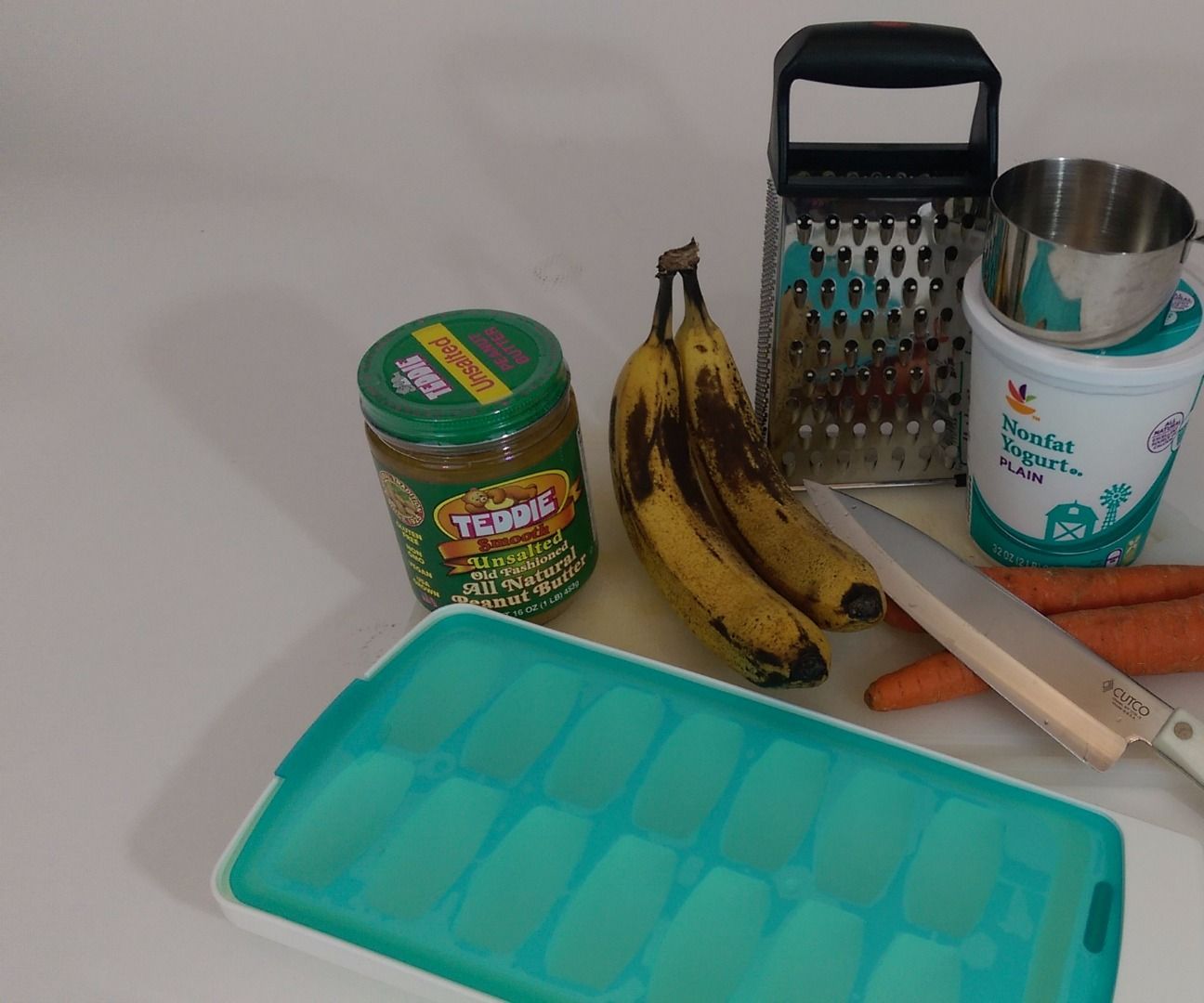 Peanut Butter, Banana and Carrot Pupscicles