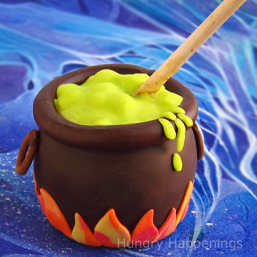 Dress Up Your Caramel Apples This Halloween to Look Like a Cauldron.