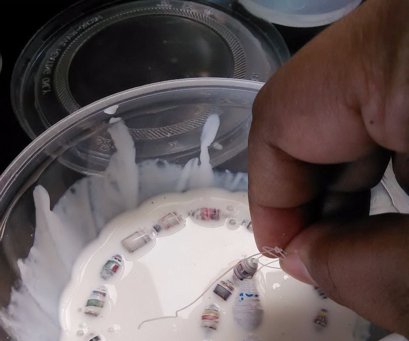 Glazing and Drying Paper Beads