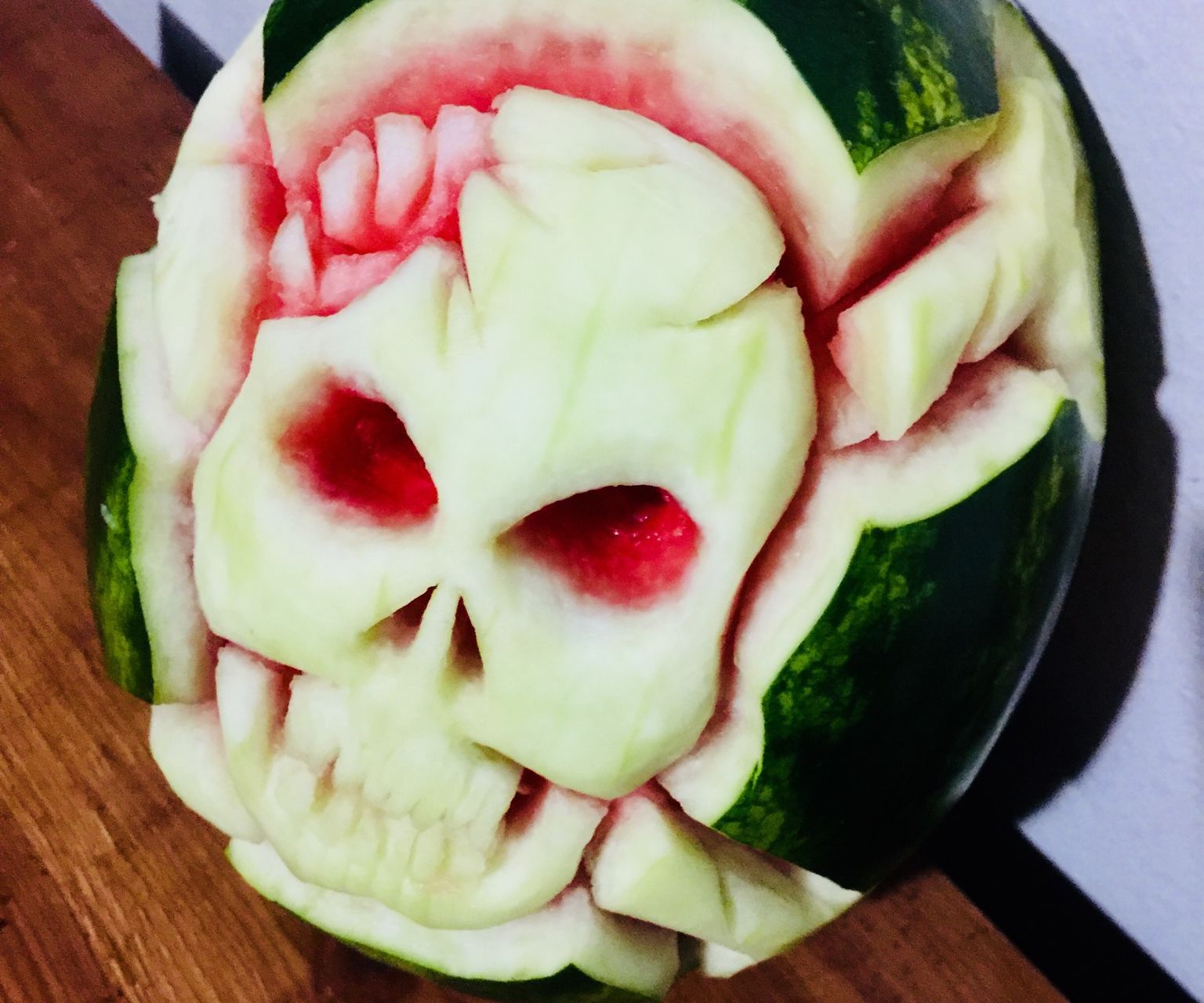 Skull & Crossbones Watermelon Carving