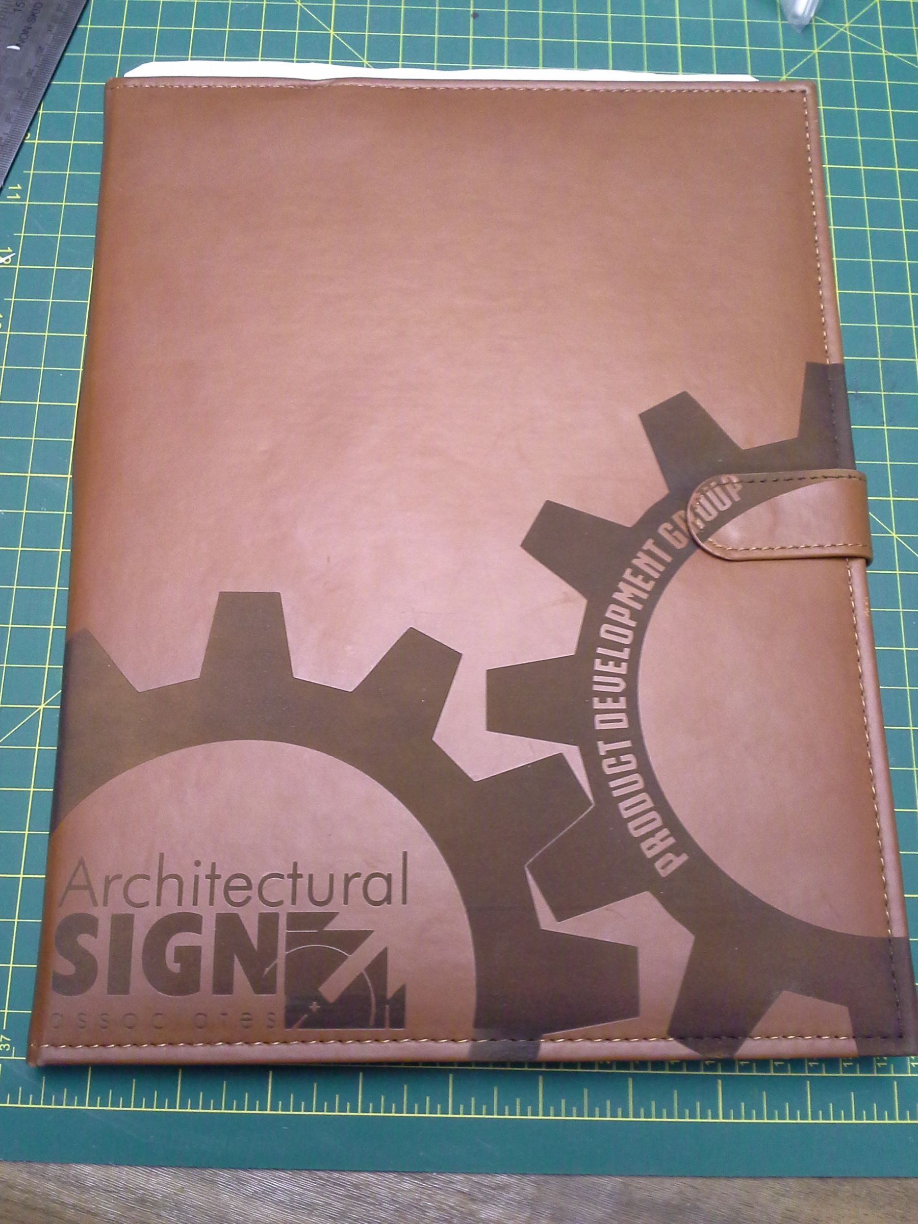 Engraving a Leatherbound Notepad