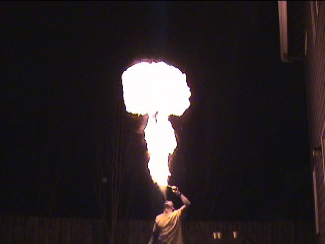 Non-Toxic Fire Breathing With Food for Fuel - 10 Foot High Fireballs