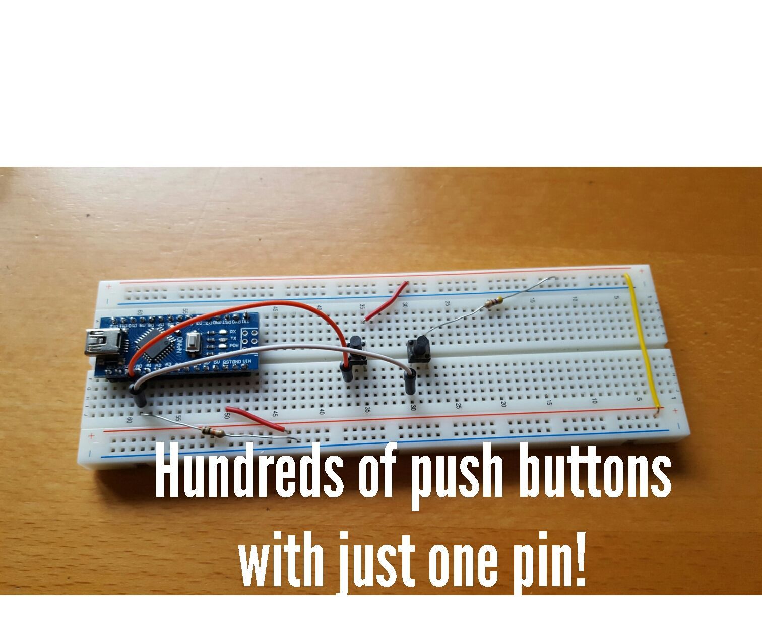 HUNDREDS OF PUSH BUTTONS WITH ONE PIN - Arduino