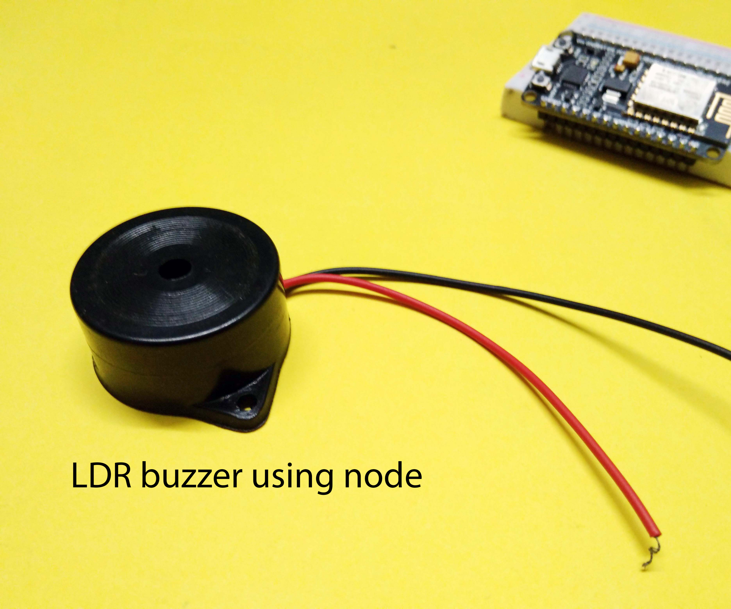 LDR Buzzer Using Node