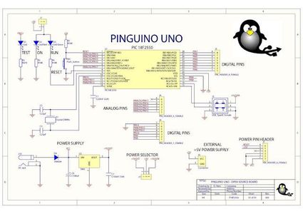 Pinguino UNO Pic 18F2550 Schematic