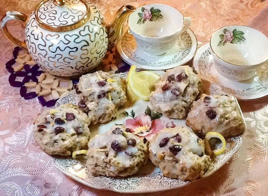 Glazed Apple Cranberry Tea Biscuits 