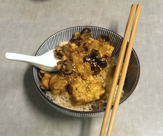 Slow Cooked Teriyaki Waffle Tofu