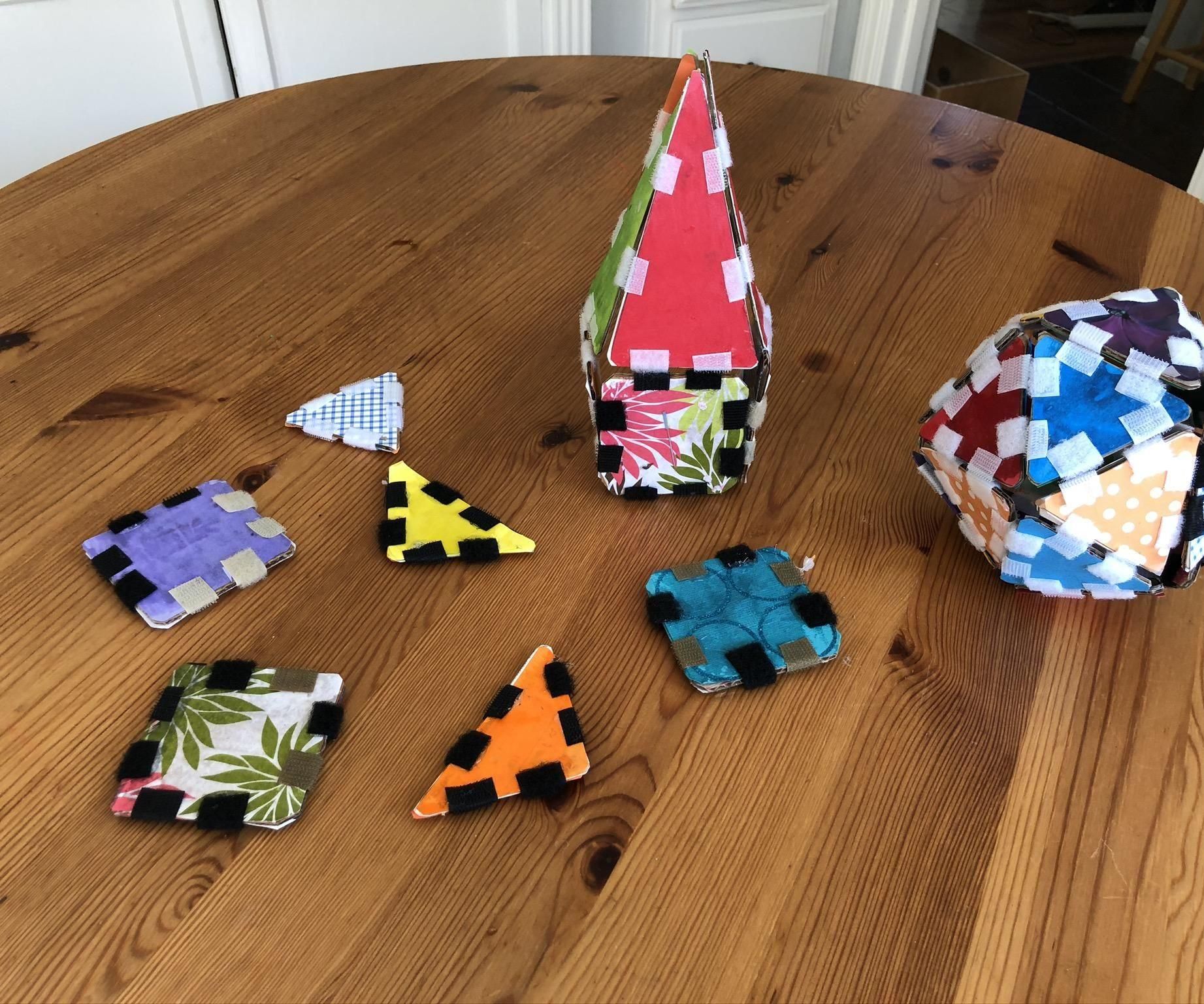 Cardboard and Velcro Building Tiles