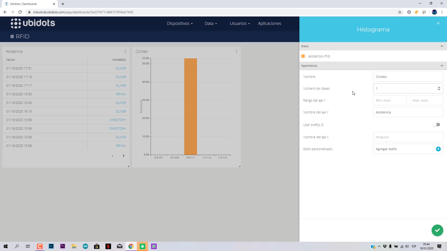 IoT Ubidots Settings: