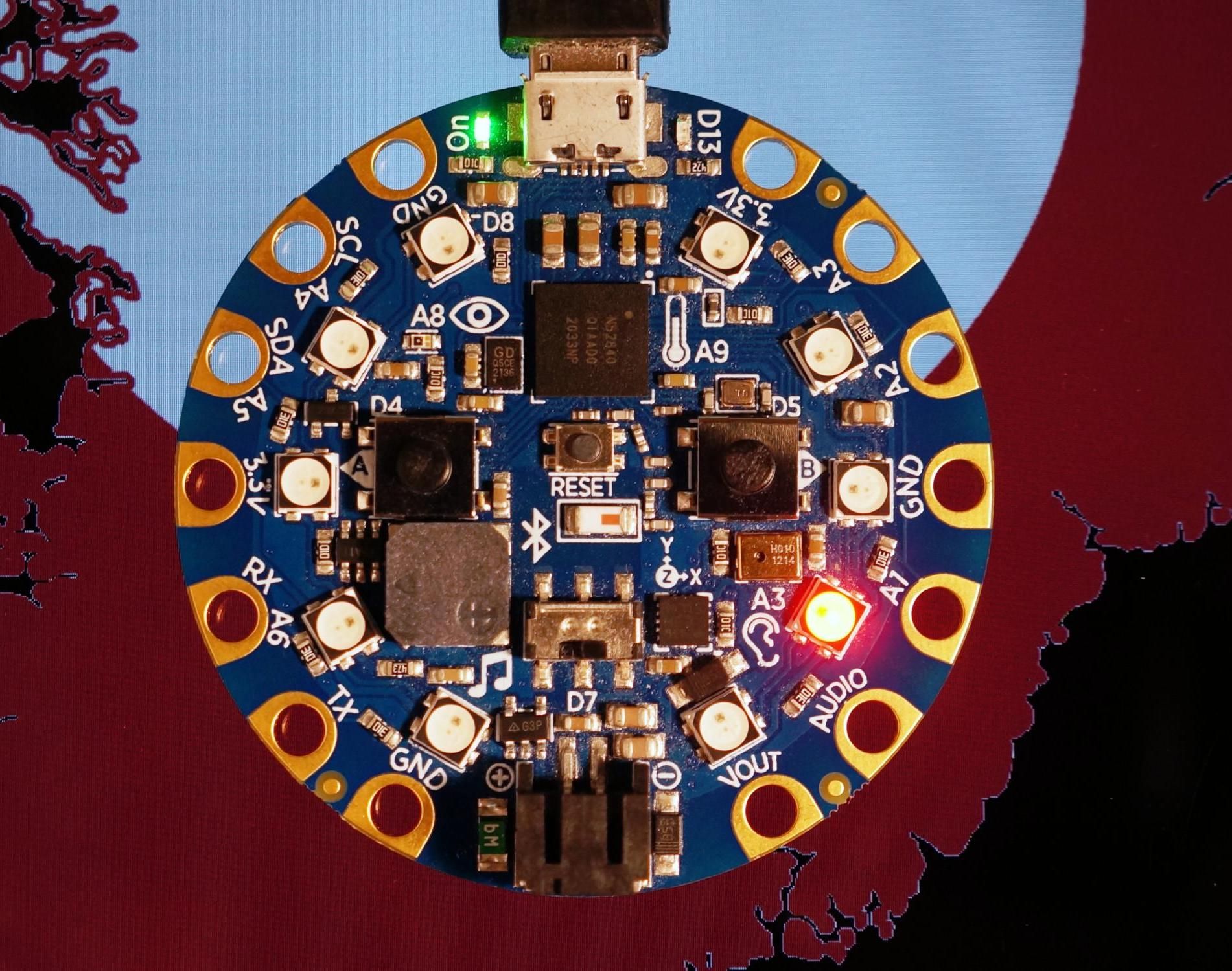 Simple Audio Player on Adafruit Circuit Playground Bluefruit (CPB)