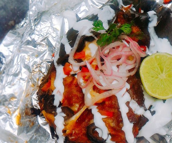 Chilaquiles Stuffed Poblano Foil Dinners