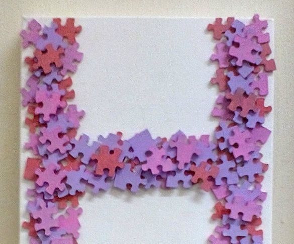 Jigsaw Puzzle Monogram Wall Art