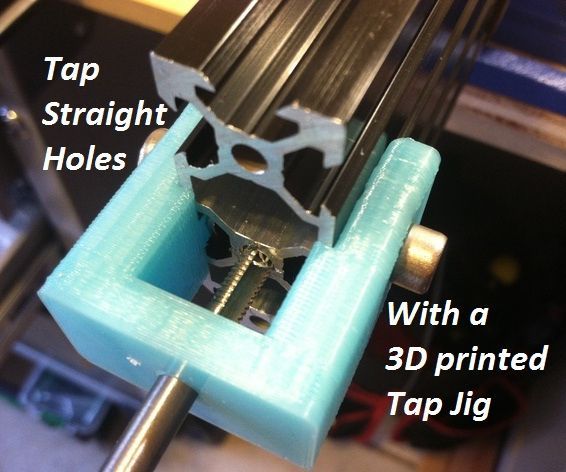 Tap Straight Holes in Aluminum Extrusion With a 3D Printed Tap Jig (20mm / Openbuilds V-slot, Misumi, Makerslide / Universal)
