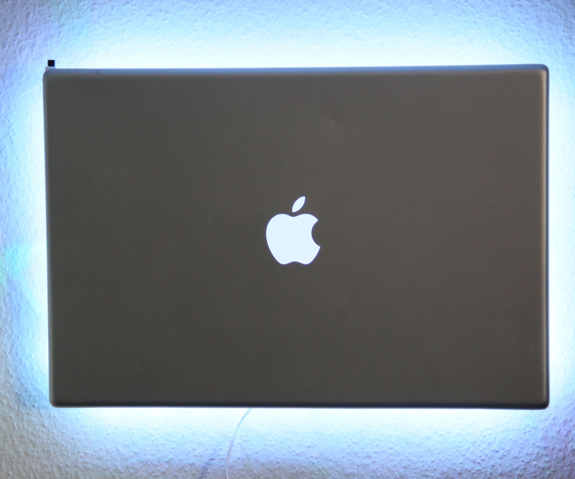 Cool looking lamp made out of broken laptop 