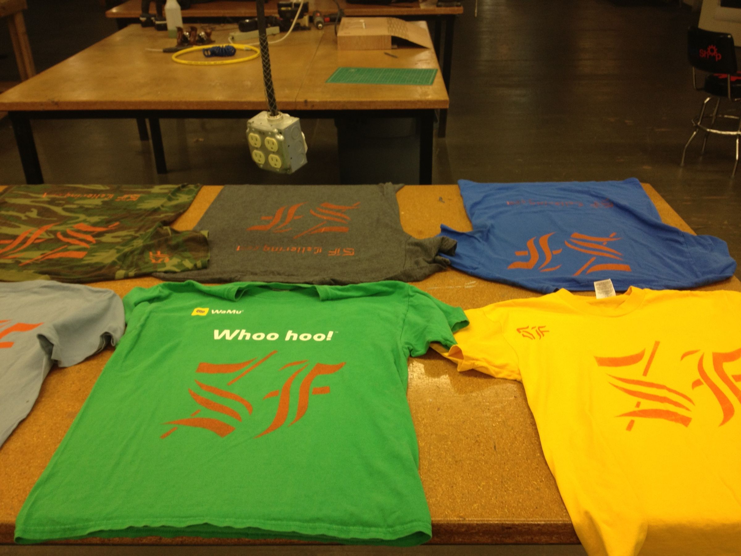 Silk Screening 10 Shirts in 23 Places Each for a Distressed Look 6