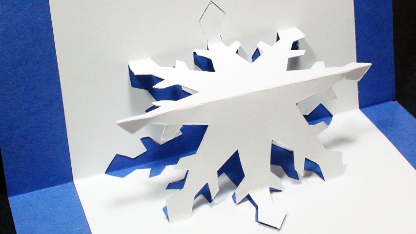 How to Make a Snowflake Pop Up Card (Kirigami 3D) Winter Greetings!