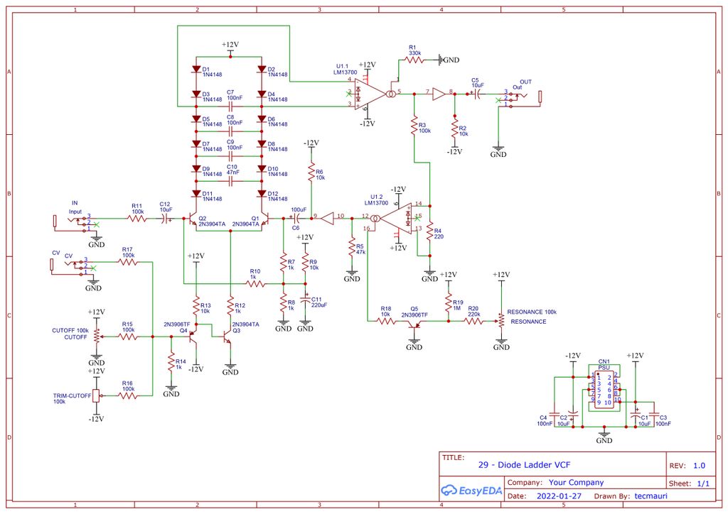 Diode Ladder Diode Ladder VCF With NO PCB! : 38 Steps - Instructables
