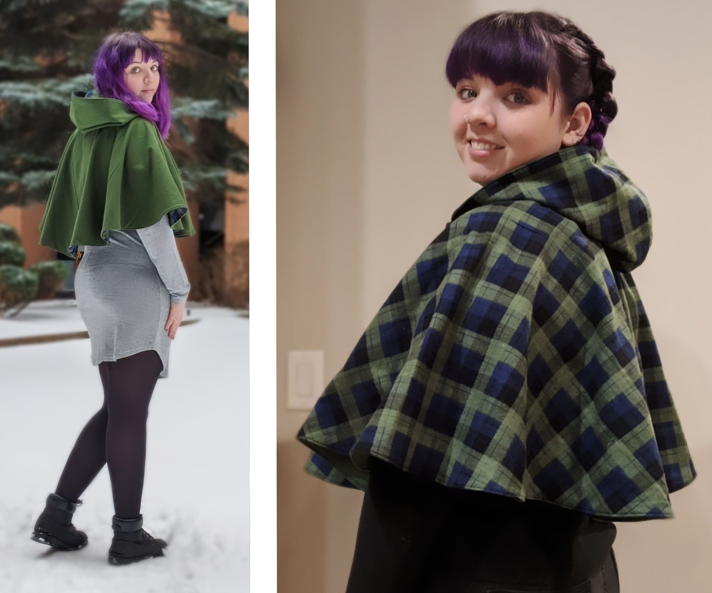 Cozy Reversible Hooded Capelet