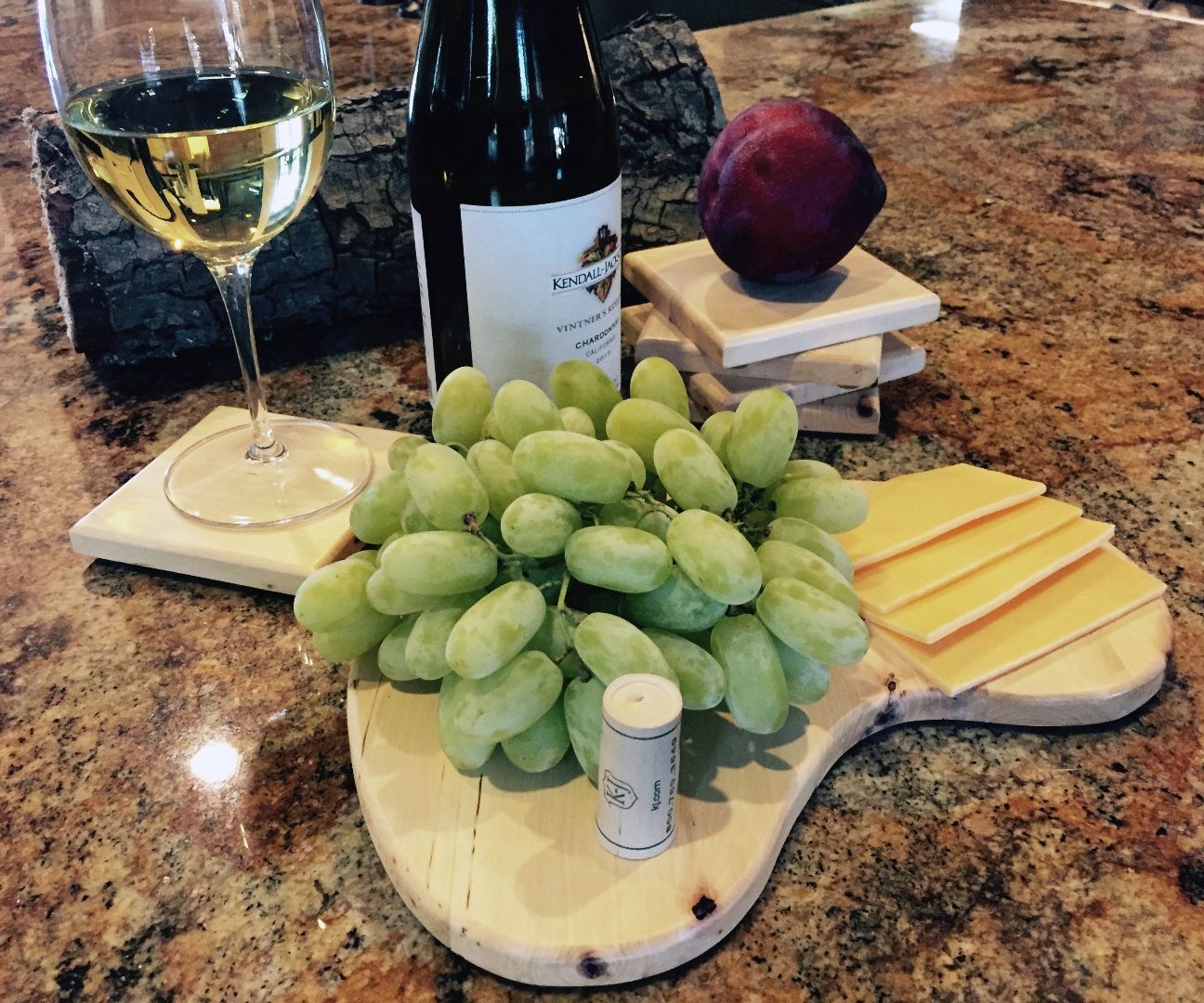 Tree Branch Coasters and Cheese Tray
