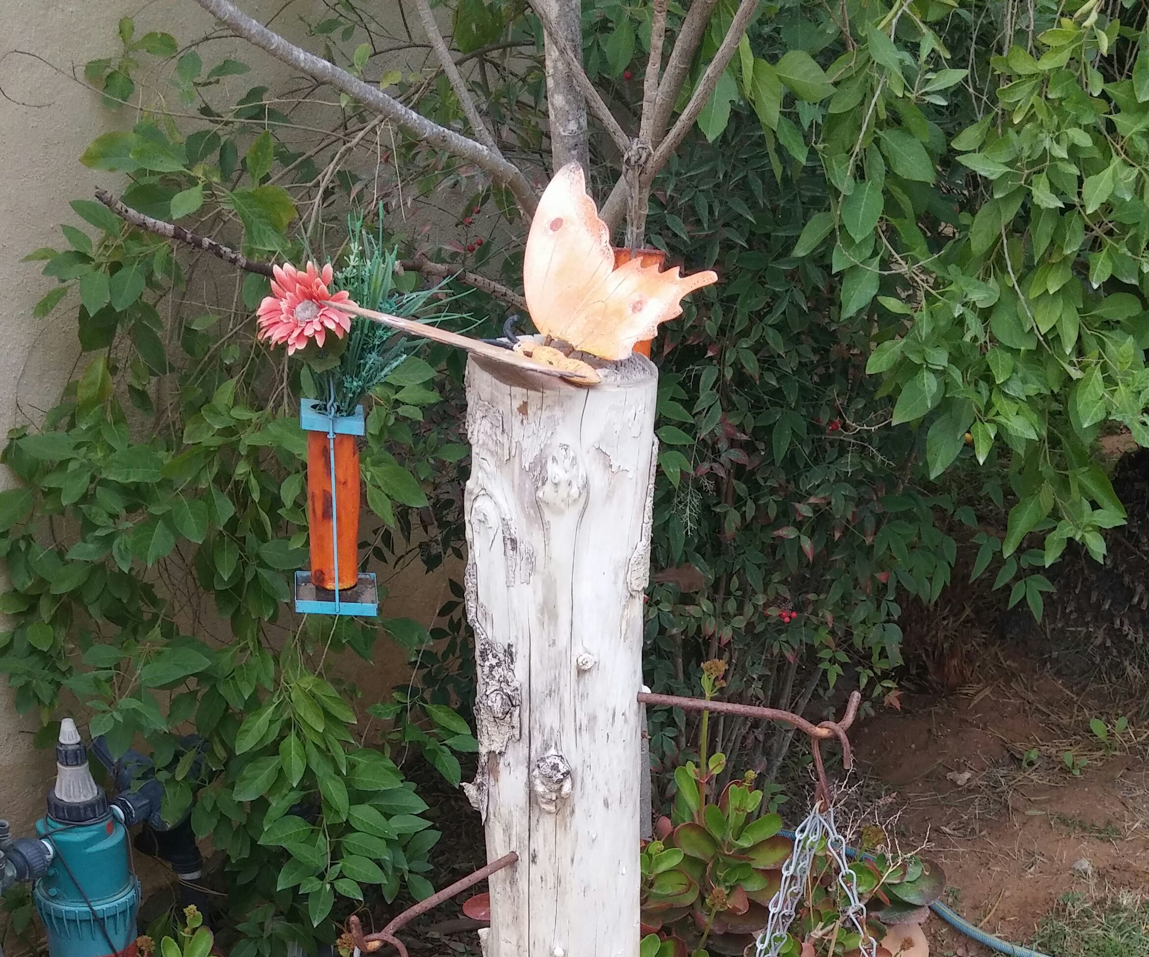 Old Wood Log to a Planter