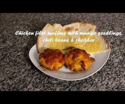 Chicken Filet Muffins With Mungo Seedlings, Chili Beans & Cheddar Cheese Recipe