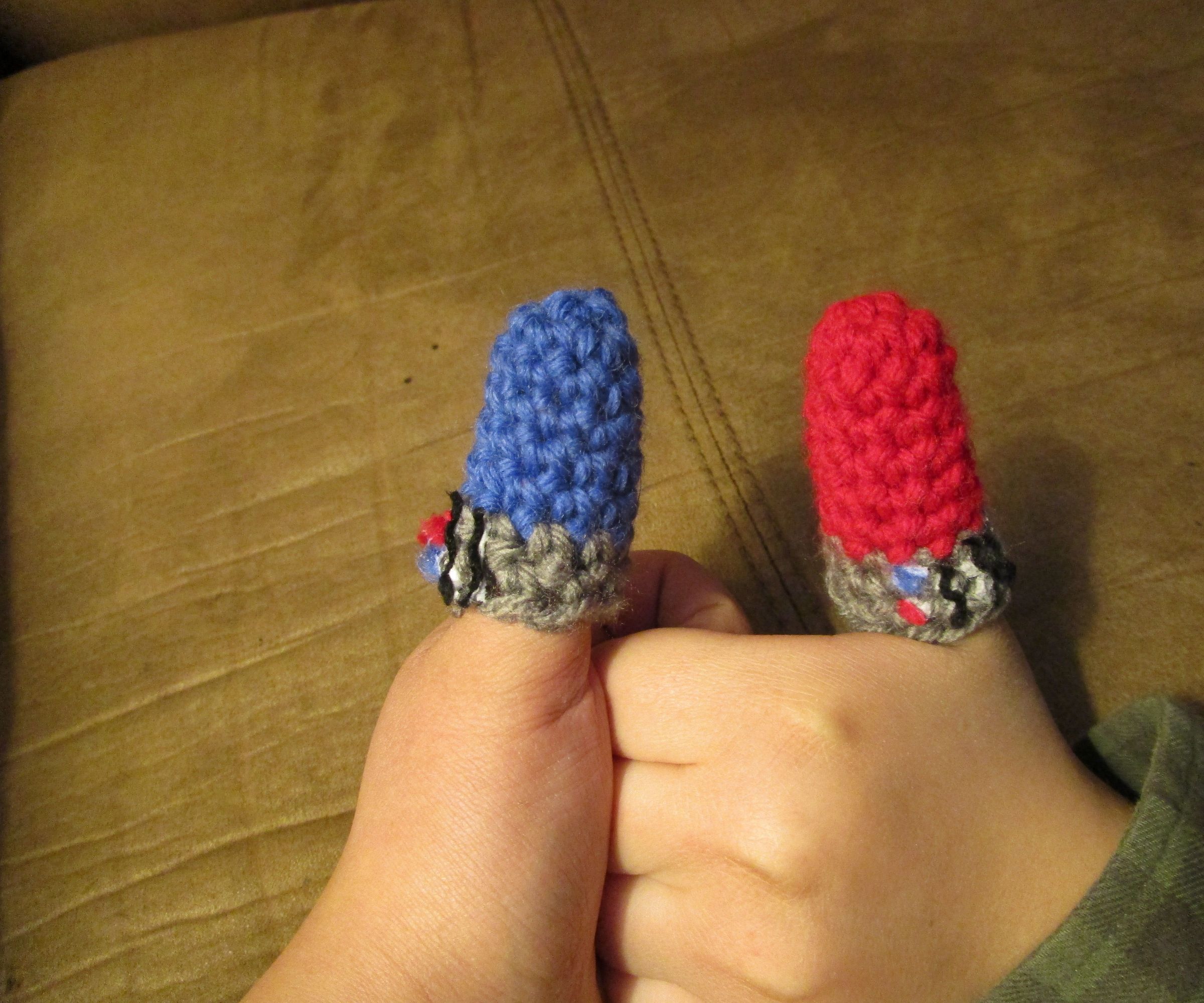 Crochet Thumb War Light Sabers 