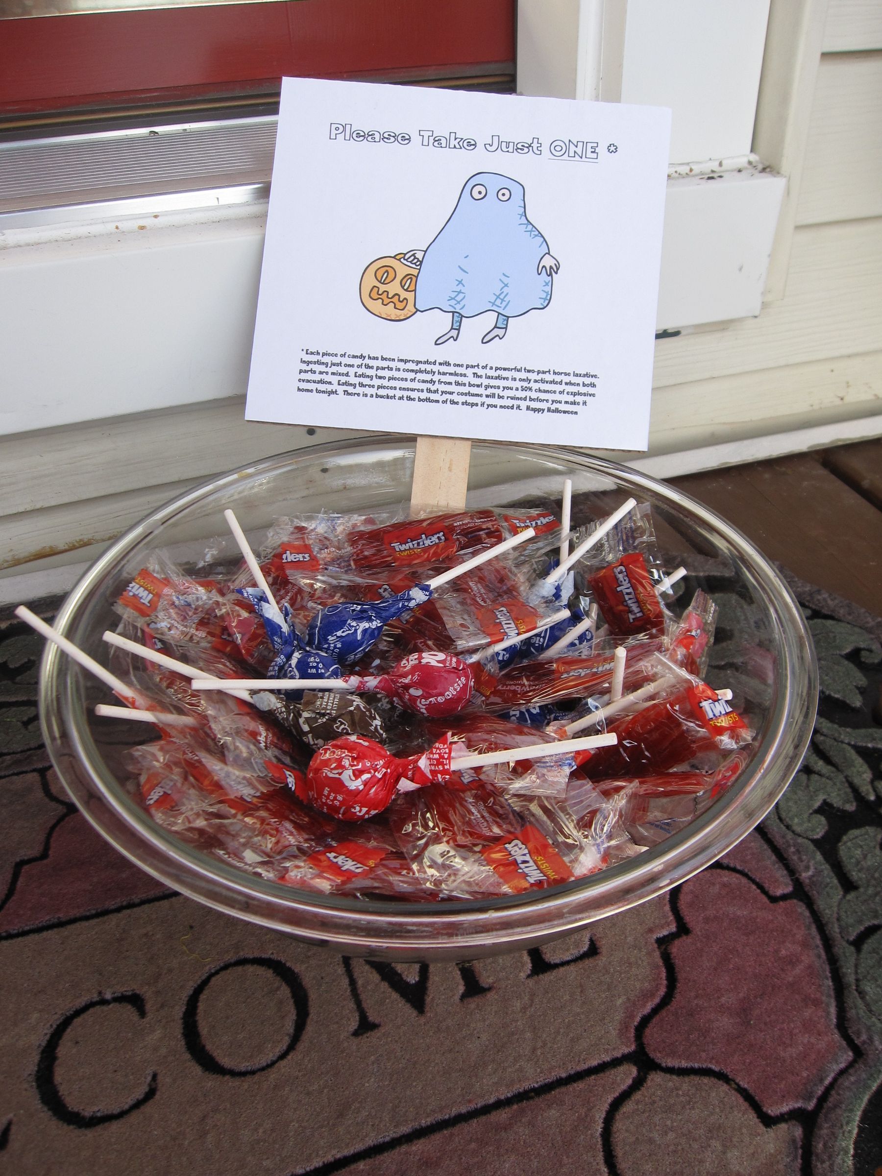 Ensure Trick-or-Treaters Only Take One From the Please-Take-One Bowl