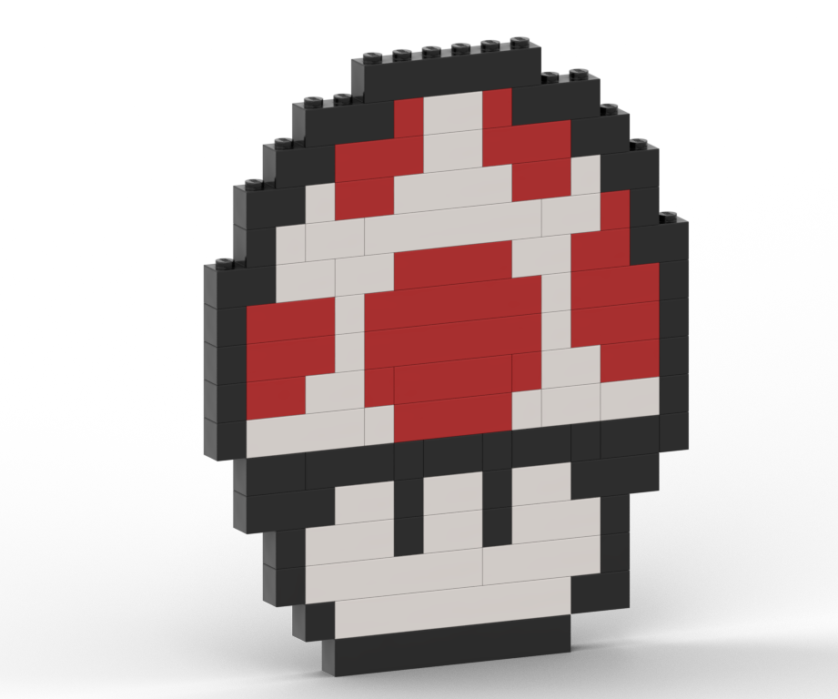 How to Build Super Mario Mushroom Lego Pixel Art - Stop Motion Prop