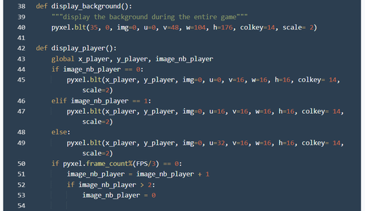 Display Player and Background Functions