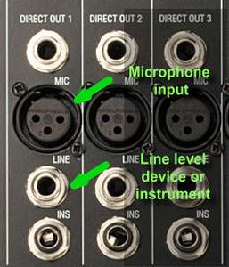 Connect the Microphone(s) and Instruments to the Mixer