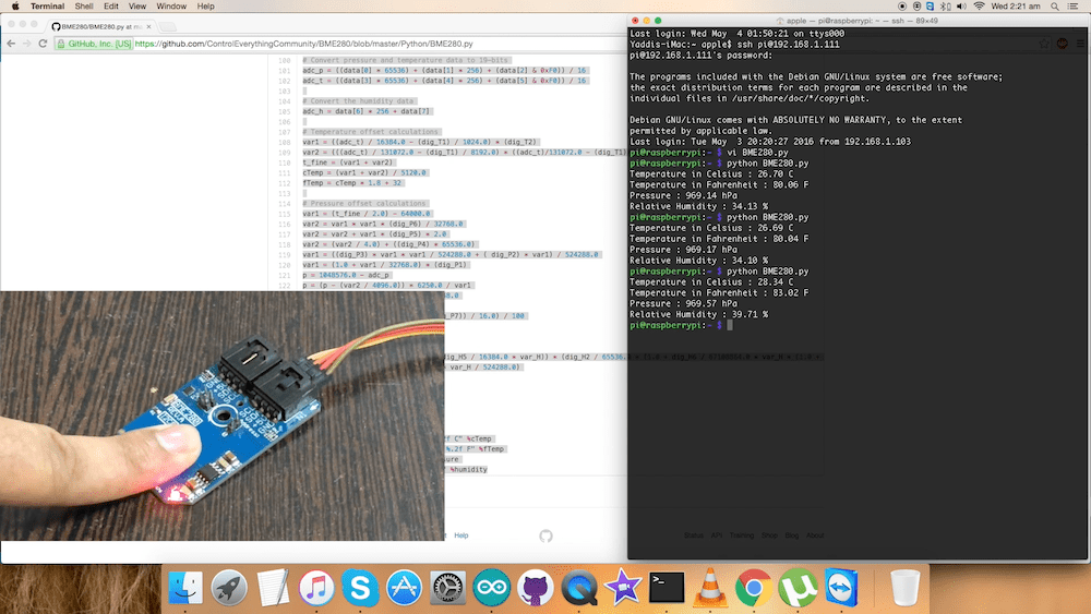 Weather Station Using Raspberry Pi With BME280 in Python : 6 Steps ...