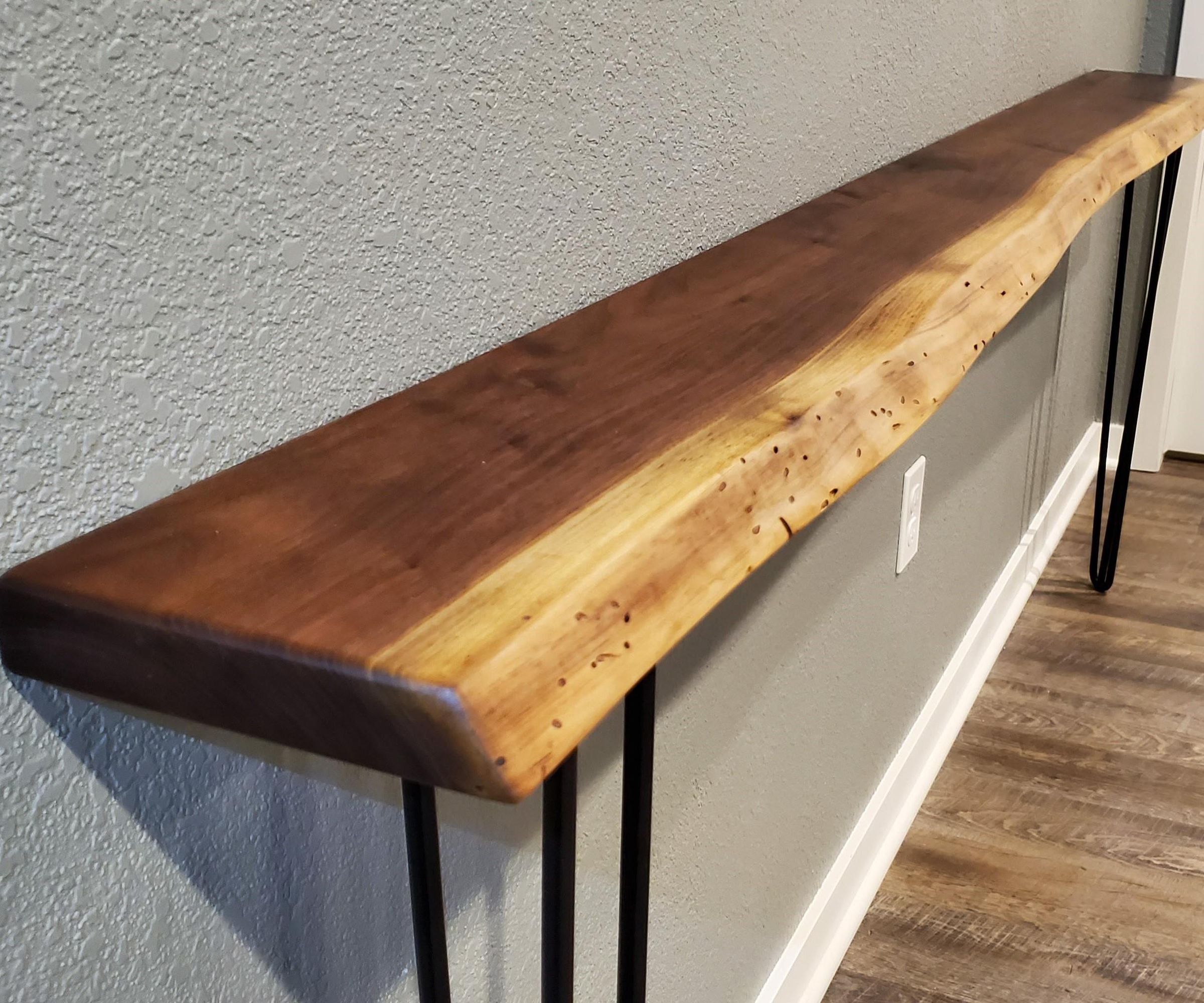 Walnut Live Edge Console Table