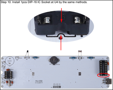 Install 1pcs DIP-16 IC Socket at U4