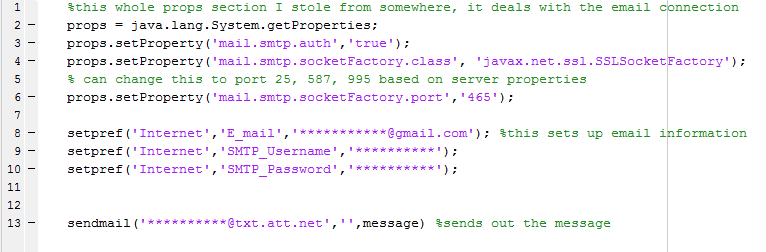 Notification- MATLAB