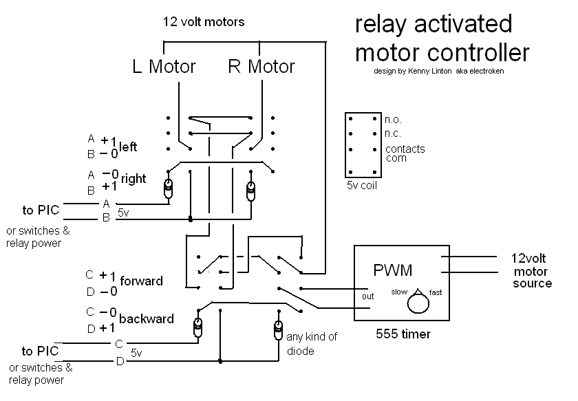 Motors Control With Relays (tank Style Motor Control)