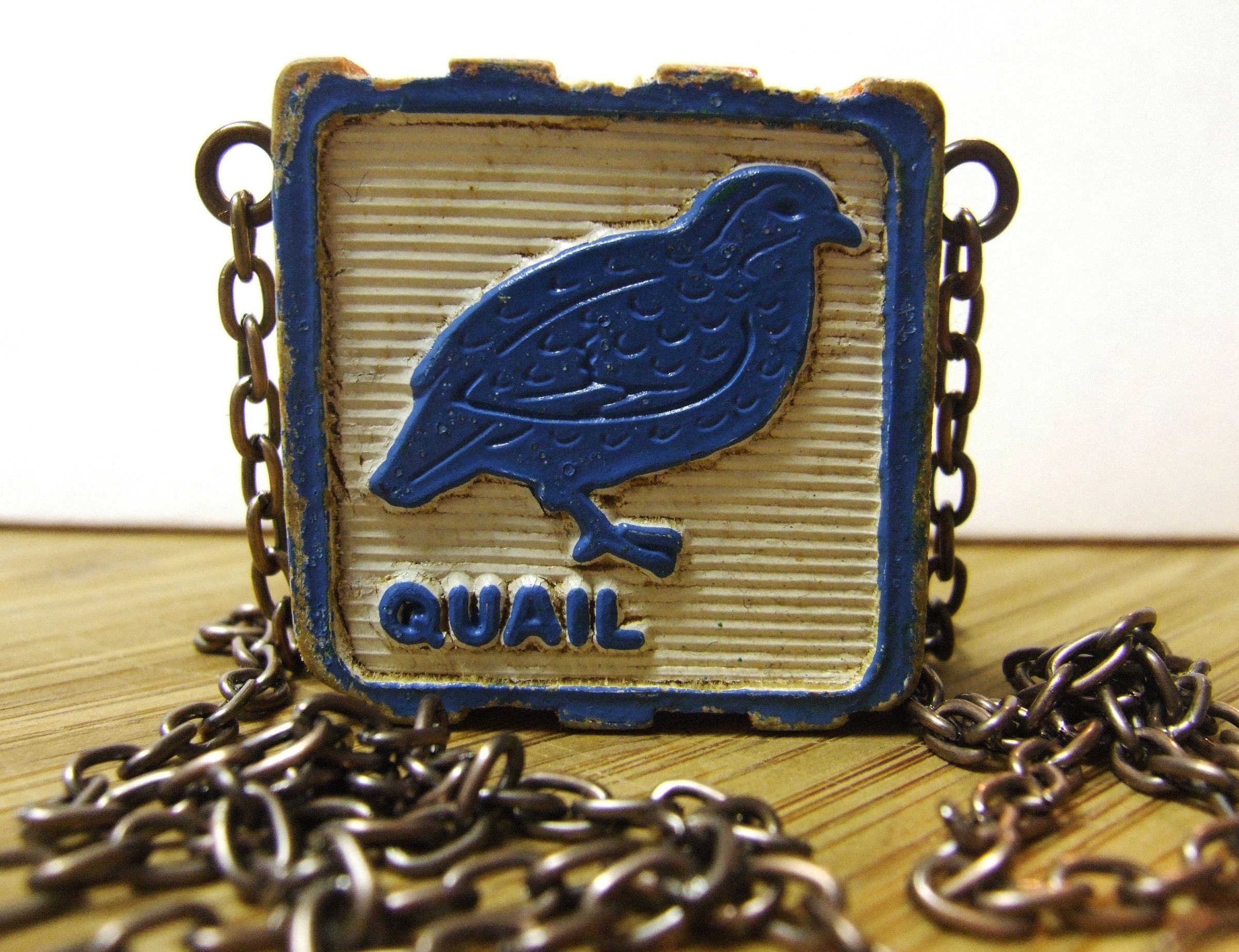 Vintage Wooden Block Necklace