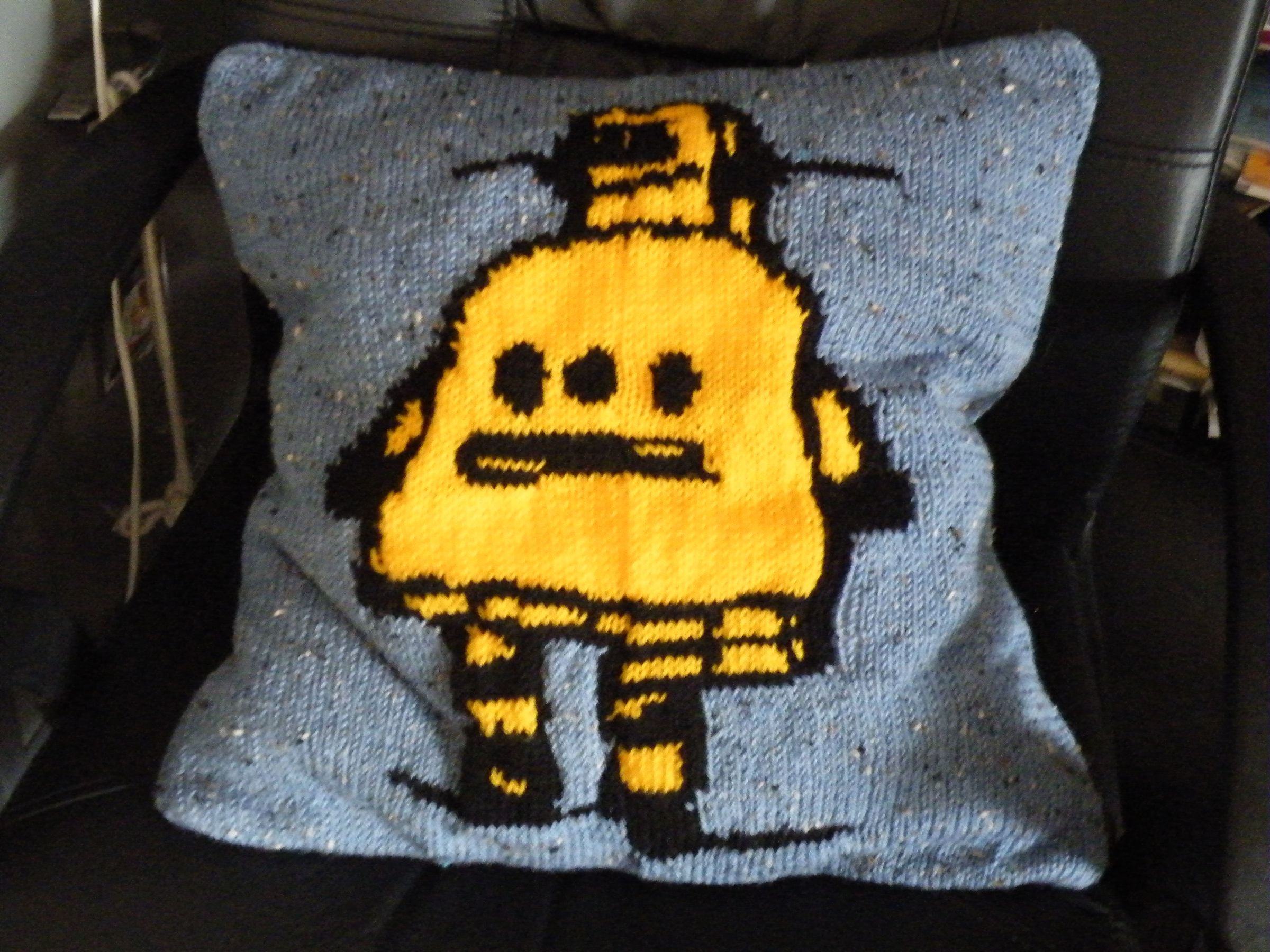 Knitted Robot Cushion