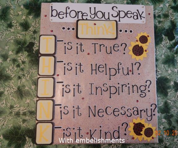 Think before you speak poster