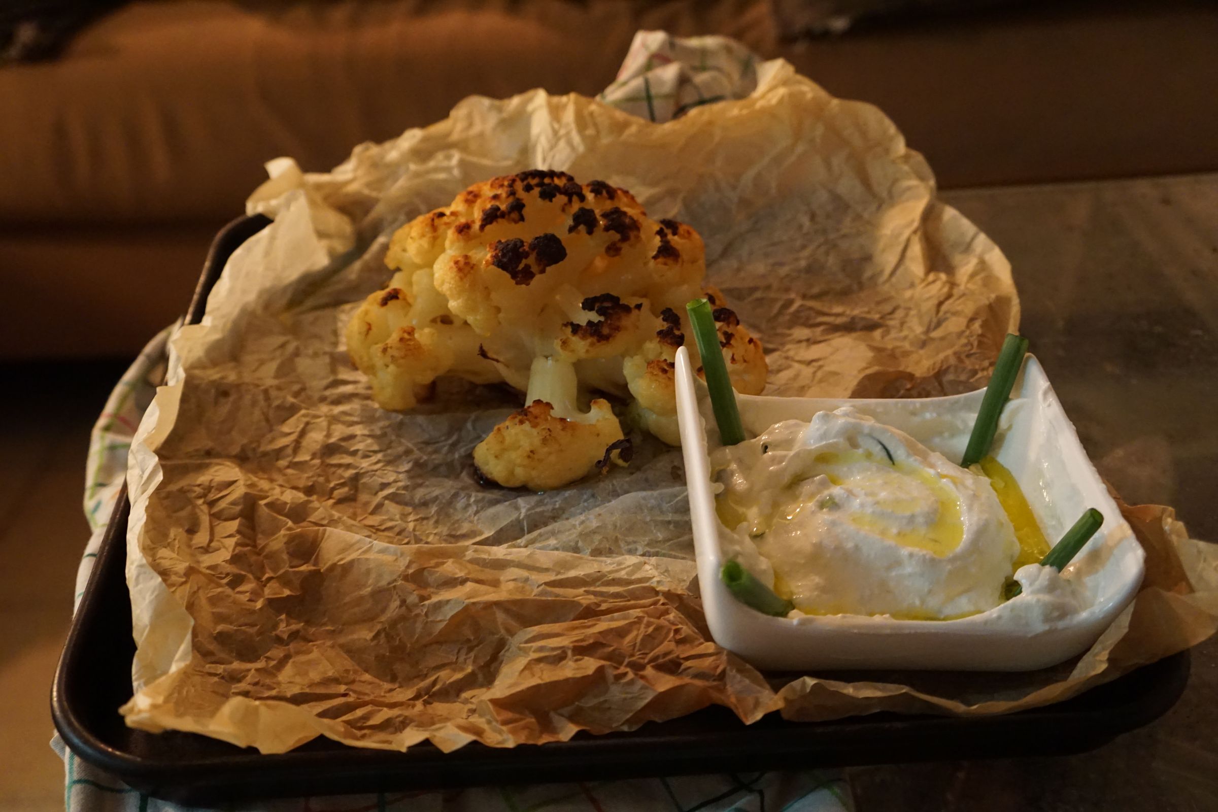 Roasted Cauliflower With Dip 5 Steps Instructables