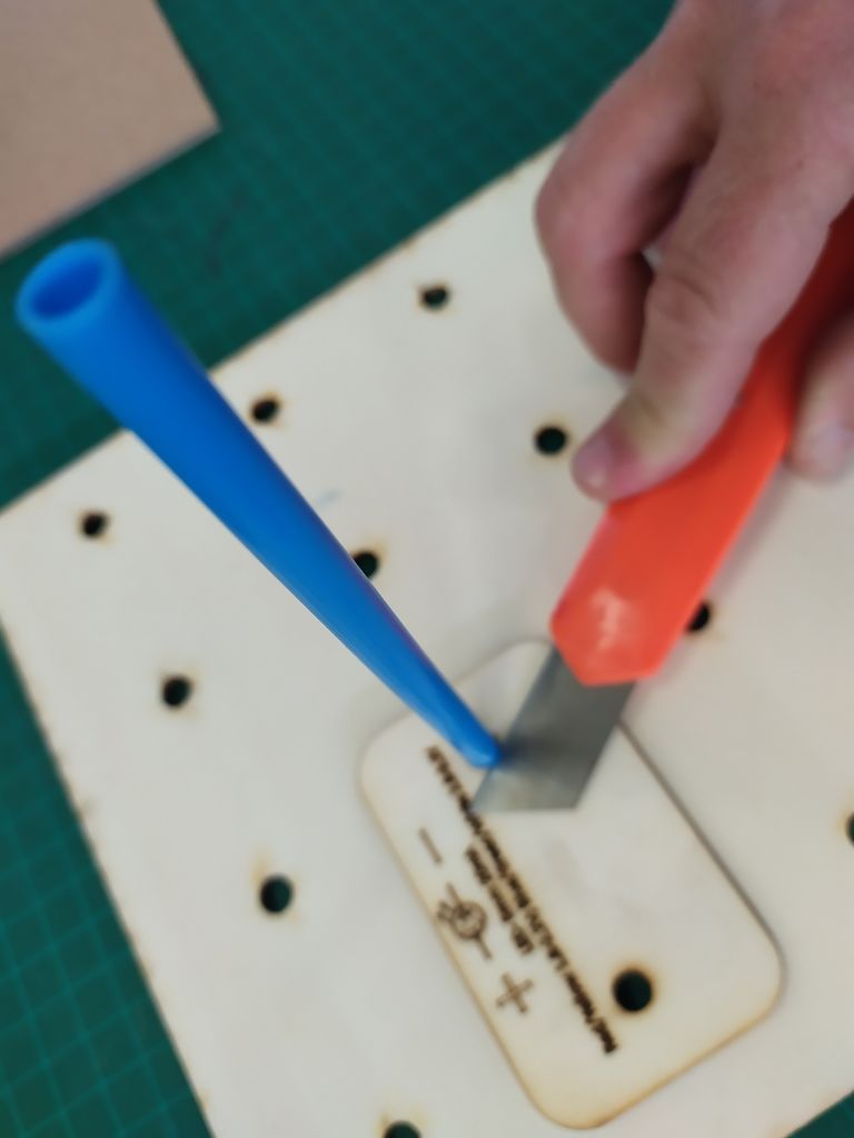 Assembly of the Tiles - Inserting the Pegs (plastic Straw):