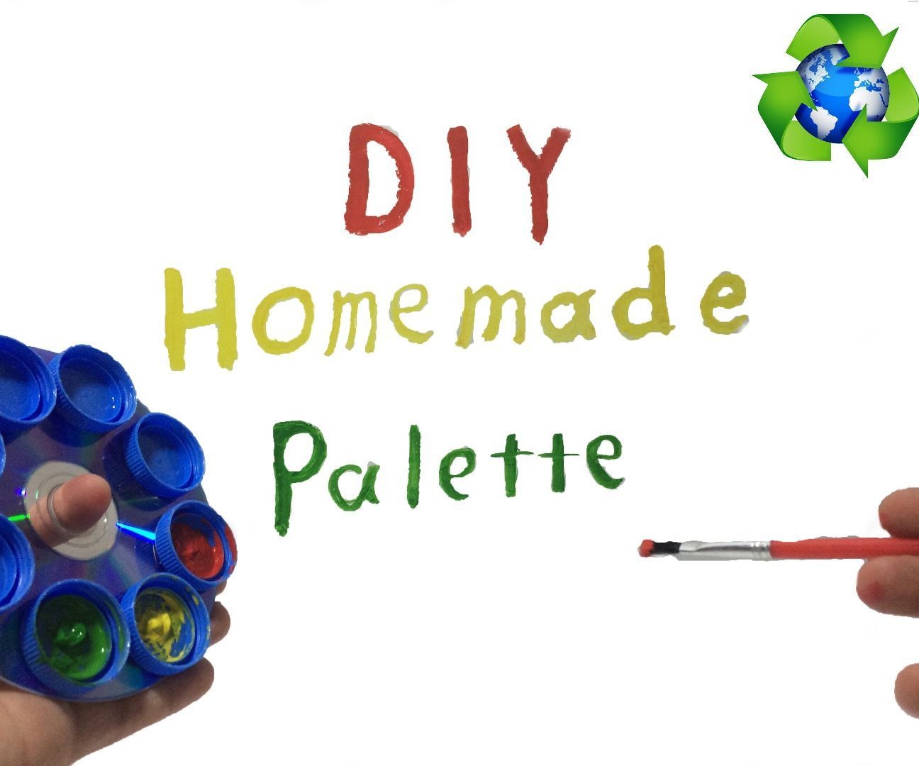 How to Make Palette From Trash (DIY Homemade CD&Bottlecap Palette )