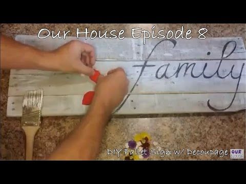 Decoupage Real Flowers on to Pallet Sign