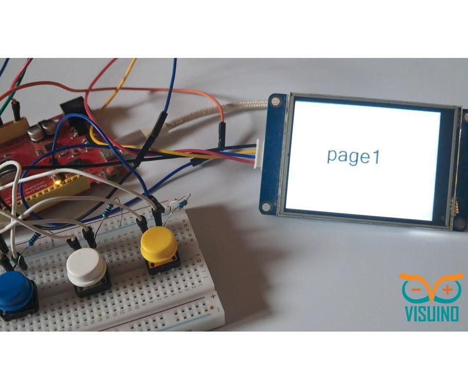 Nextion Display Page Change With Arduino and Visuino